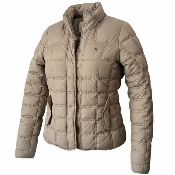 Abercrombie & Fitch Jackets & Blazers - Abercrombie Fitch Quilted Puffer Jacket Down Feather Snap Button/Zipper Size S